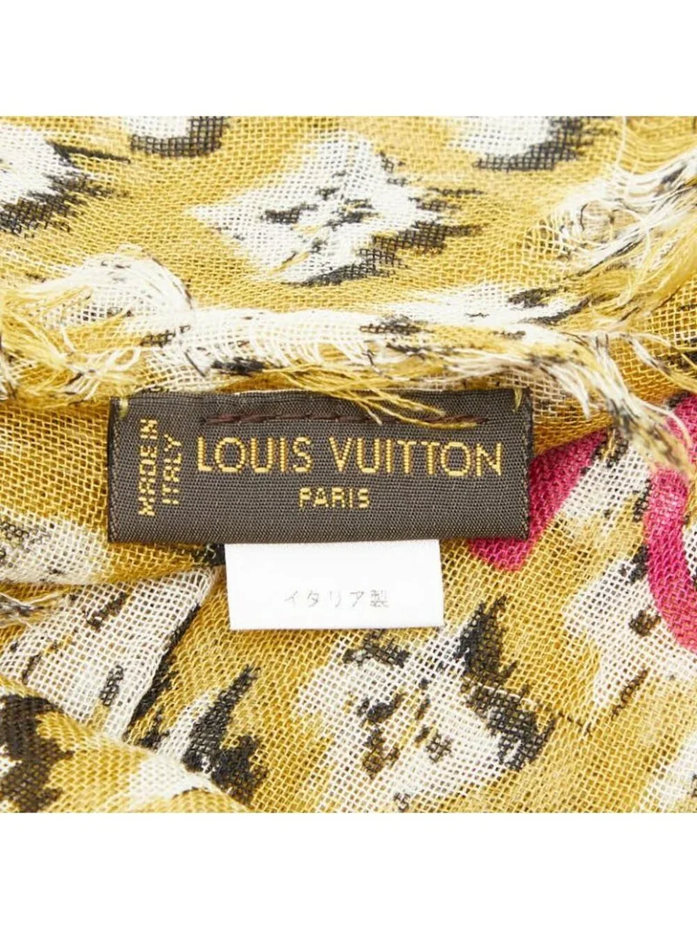Louis Vuitton Monogram Etor Leopard Shawl Brown Cashmere Silk Scarf